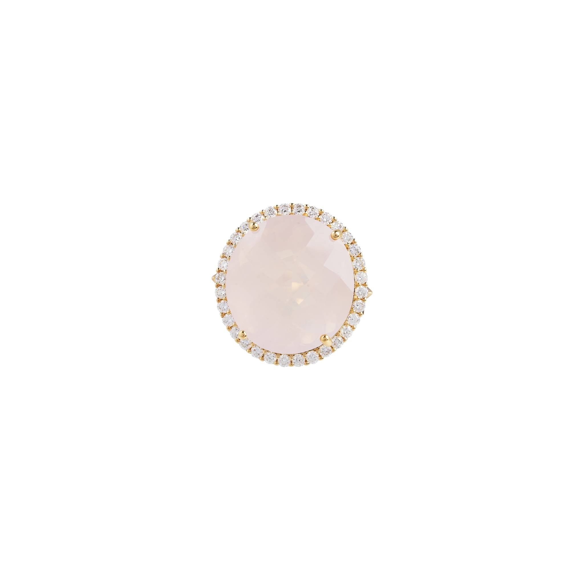 Round Rigel Rose Quartz Ring