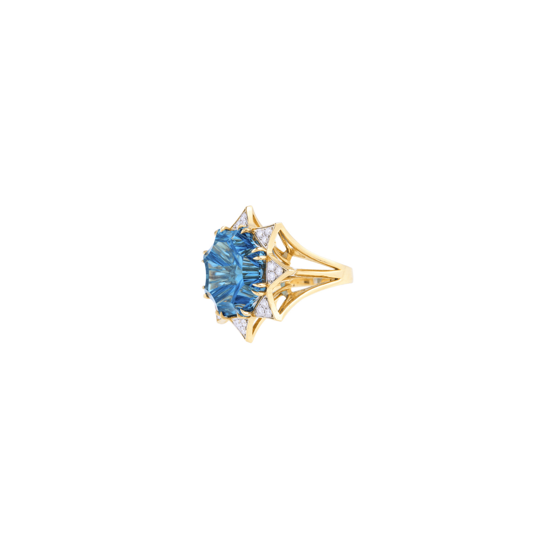 Super K Star 18k Gold London Blue Topaz Ring