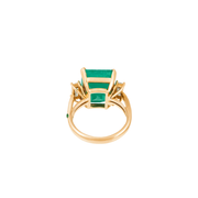 Zuben 18k Gold Emerald Diamond Ring