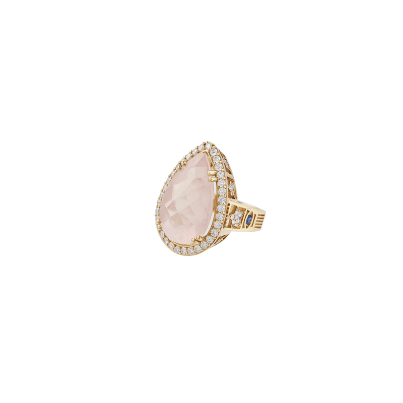 Antares 18k Gold Rose Quartz Ring