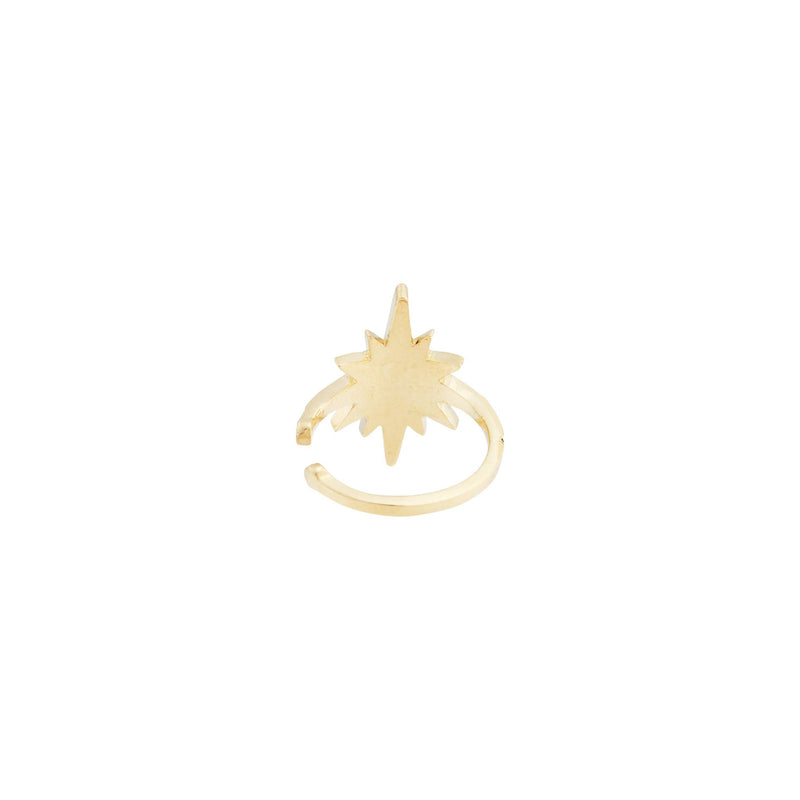 Double North Star 18k Gold Diamond Ear Cuff