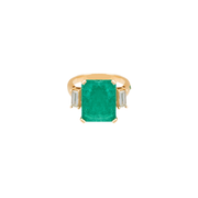Zuben 18k Gold Emerald Diamond Ring